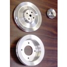 PS-68C  1968 Pontiac billet pulley set, all V8 non-ac with std steering, polished